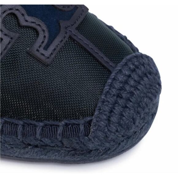 NIB Tory Burch Ines Espadrille Mesh Calf Leather Silk Suede Malachite Navy - Picture 6 of 6